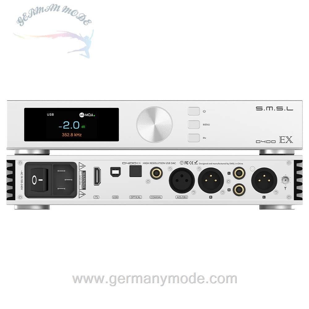 رسیور SMSL D400EX بلوتوث HiFi Fever Dac Pure، تراشه AK4191 (x1) + AK4499EX (x2)، رمزگشایی کامل MQA، USB/optical/Coaxial، 5 x OPA1612A+4 x LME49720 (با کنترل از راه دور)