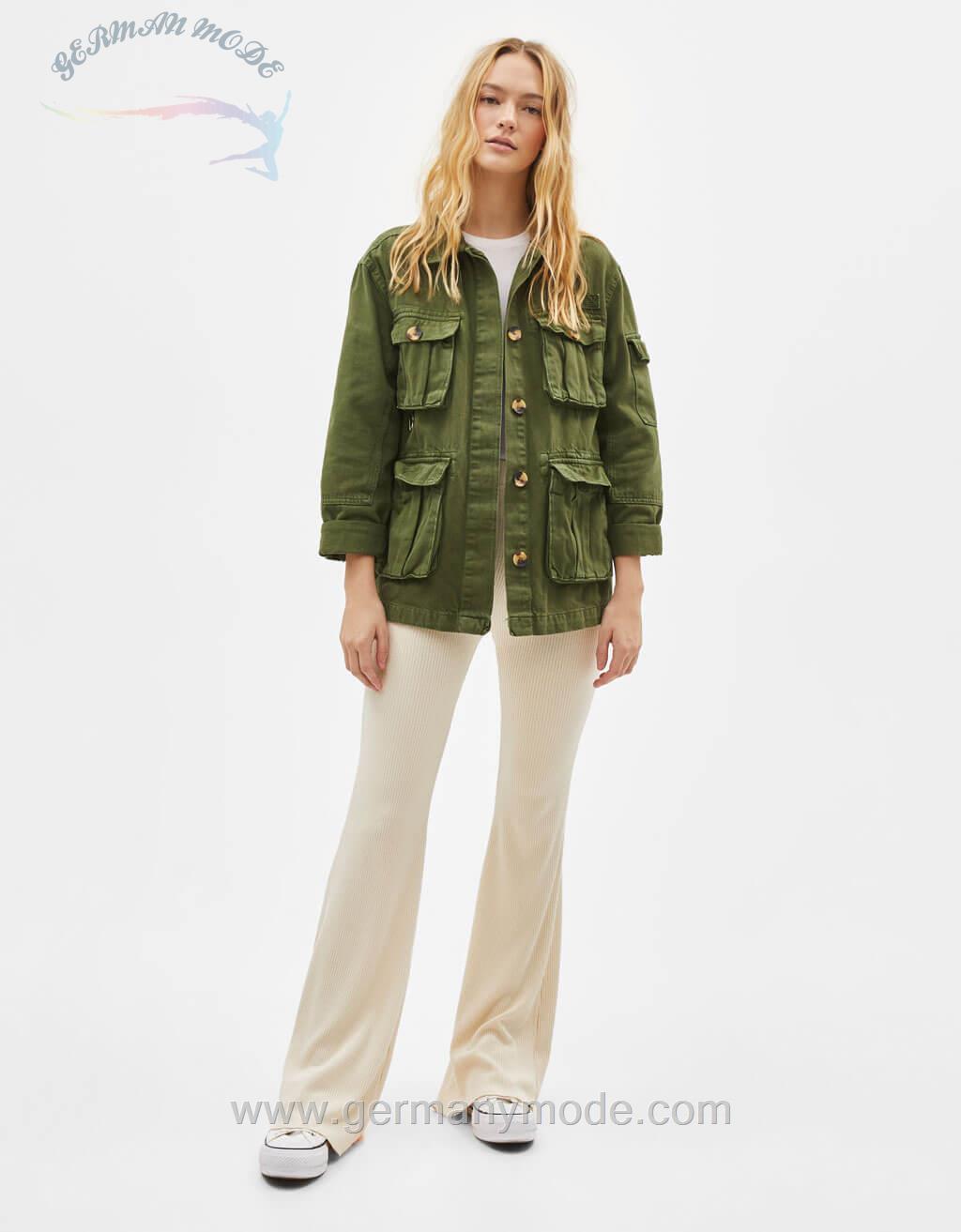 کت سافاری زنانه برشکا اسپانیا Safarijacke mit Camouflageprint