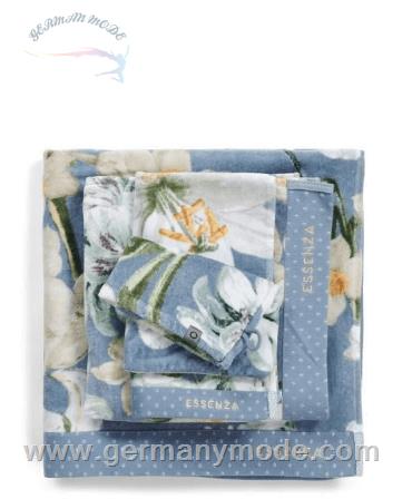 ست حوله 4 تکه دست صورت حمام و لیف اسنزا هلند ESSENZA Rosalee Handtuch Set Blau
