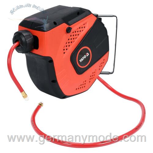 قرقره شیلنگ جمع کن هوای فشرده اتوماتیک و شیلنگ 10 متری یاتو YATO Profi Druckluft-Automatik-Schlauchtrommel 10m Ø8mm YT-24242