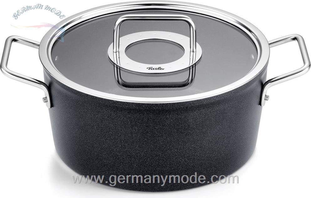 قابلمه 24 سانتی فیسلر آلمان Fissler Adamant Kochtopf mit Glasdeckel 24cm