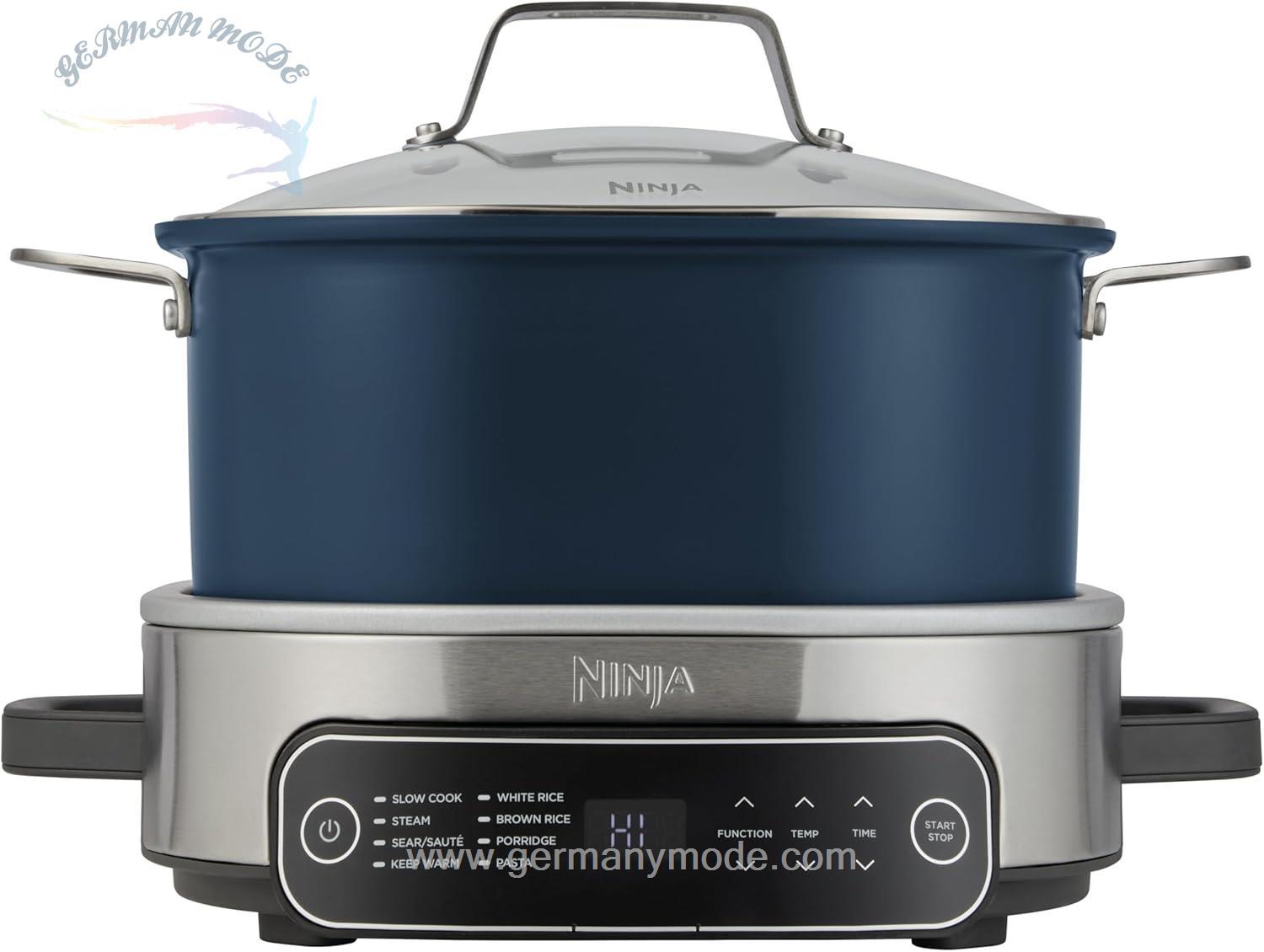 پلوپز بخار پز آرام پز نینجا آمریکا Ninja Foodi MC1101EU PossibleCooker, 6 L Slow Cooker und Reiskocher, vielseitige 8-in-1-Funktionen, nachtblau