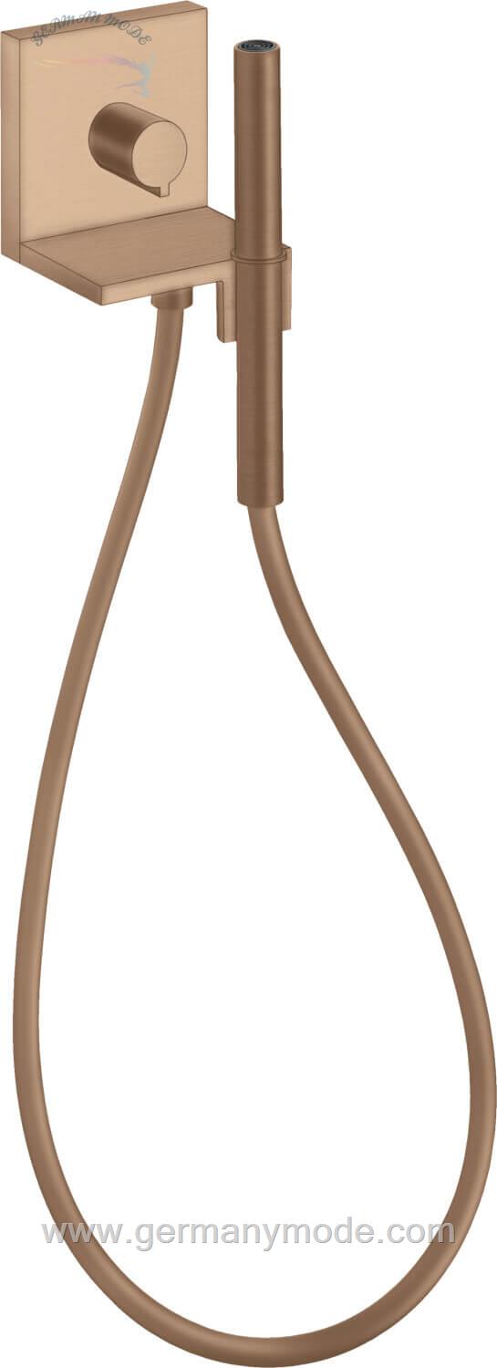 ست شیرآلات دوش تلفنی حمام هانس گروهه آلمان hansgrohe Axor ShowerSolutions Handbrausemodul 120 120 eckig 10651 brushed red gold 10651310