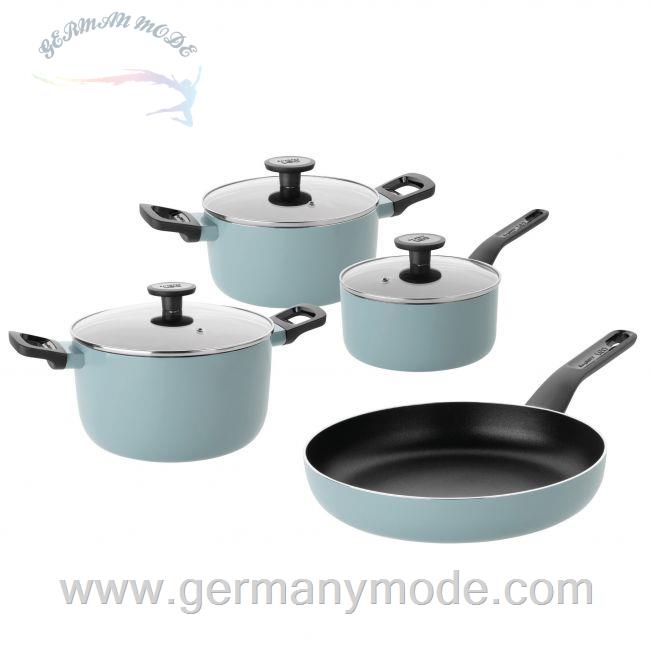 سرویس قابلمه ماهیتابه 7 پارچه برگهف بلژیک Berghoff Kochgeschirr-Set 7-tlg. Slate - Leo