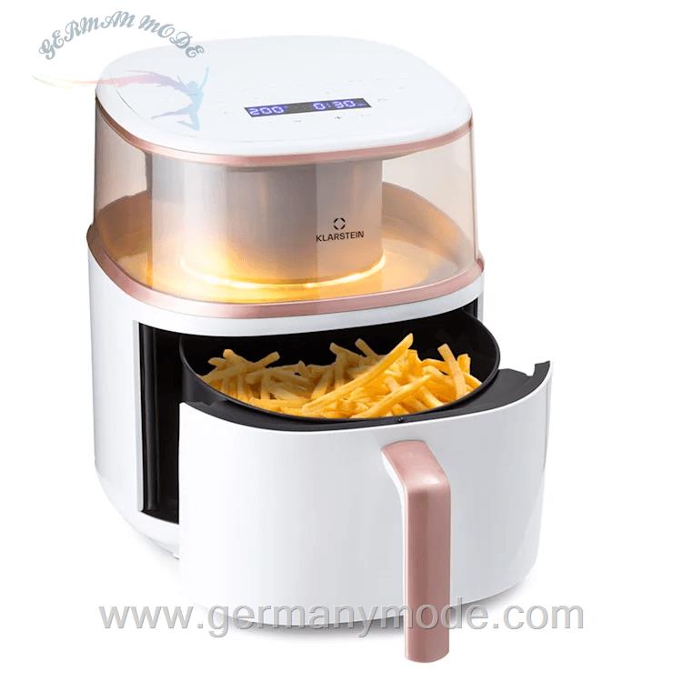 سرخ کن عملکرد بخار کلارشتاین آلمان Klarstein Air Bloom Heißluftfritteuse mit Dampffunktion 7,5 Liter 1500 watt Weiß