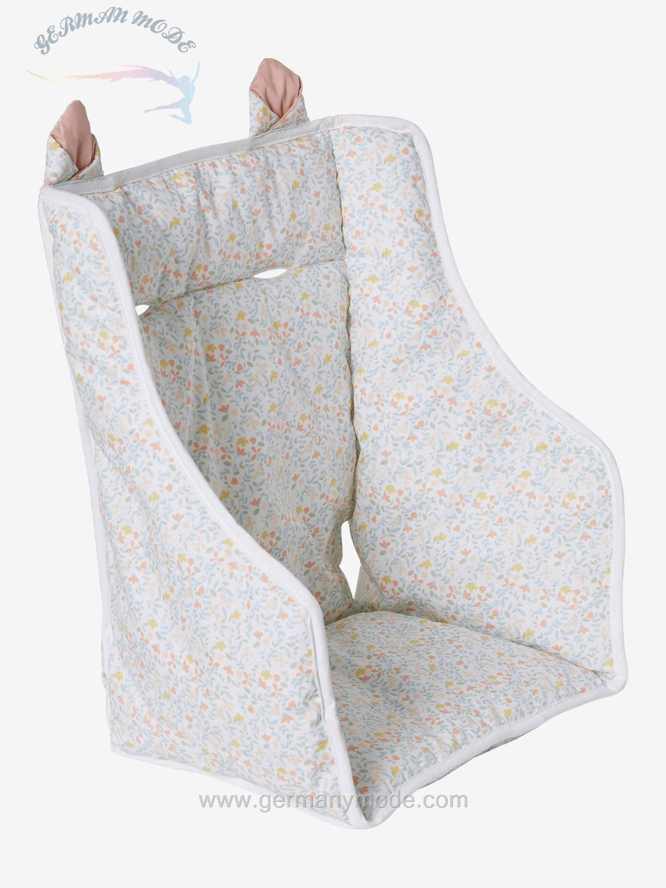 روکش صندلی کودک ورت فرانسه Vertbaudet Sitzkissen für Hochstühle - hellblau/zartrosa geblümt