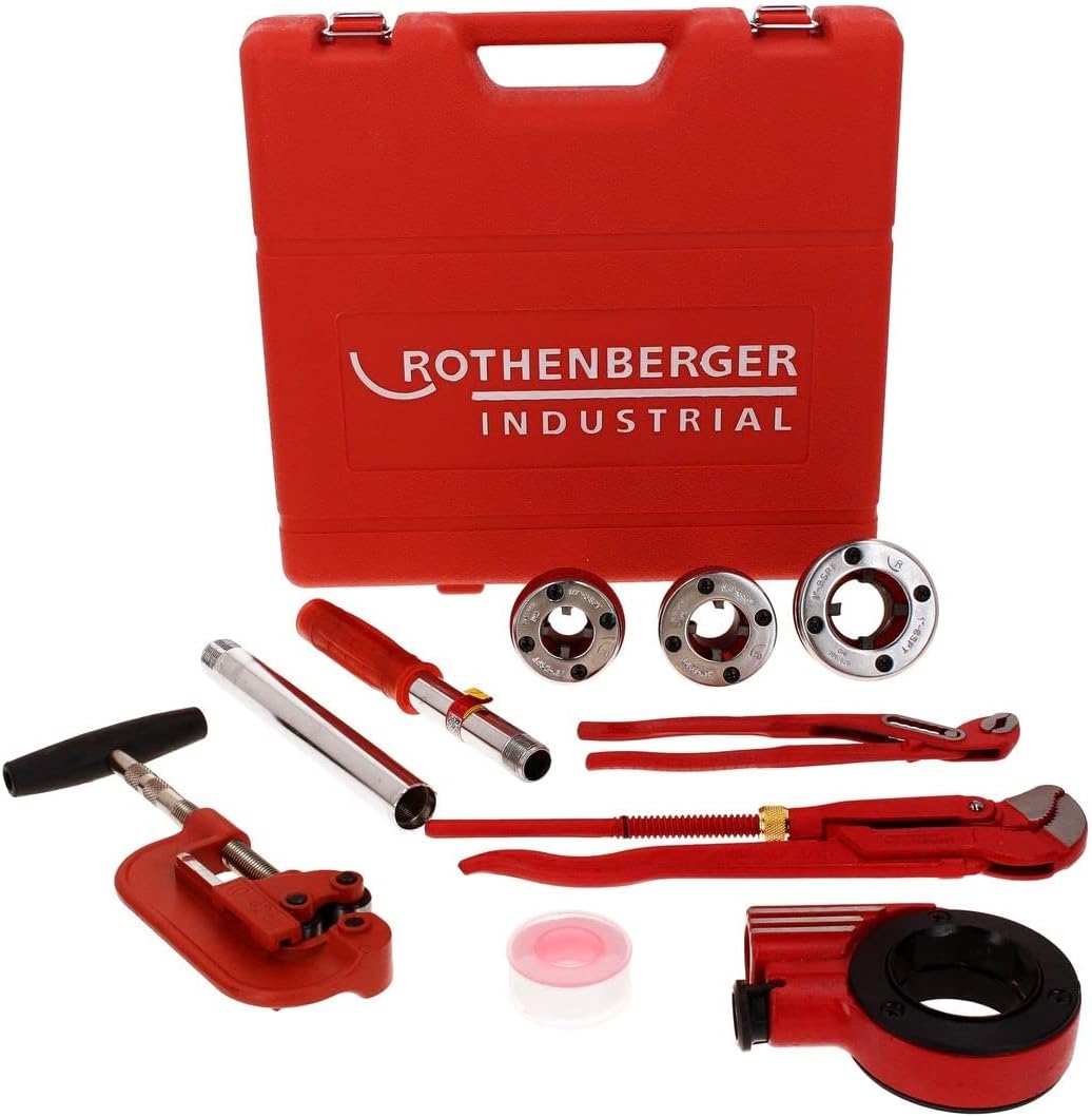 کیف ابزار 11 تکه روتنبرگر آلمان Rothenberger Industrial Sanikit - ابزار تاسیسات بهداشتی شامل انبرها و برش‌دهنده لوله فولادی، مدل 070673E