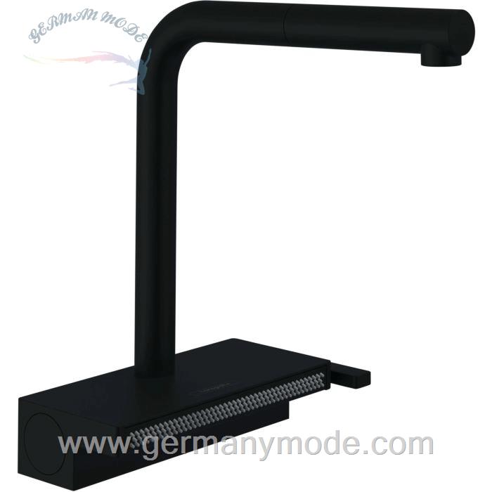 شیر مخلوط ظرفشویی پایه مغناطیسی هانس گروهه آلمان Hansgrohe Aquno select M81 Einhebel Küchenmischer 250 Ausziehauslauf 2jet 73836 mattschwarz 73836000