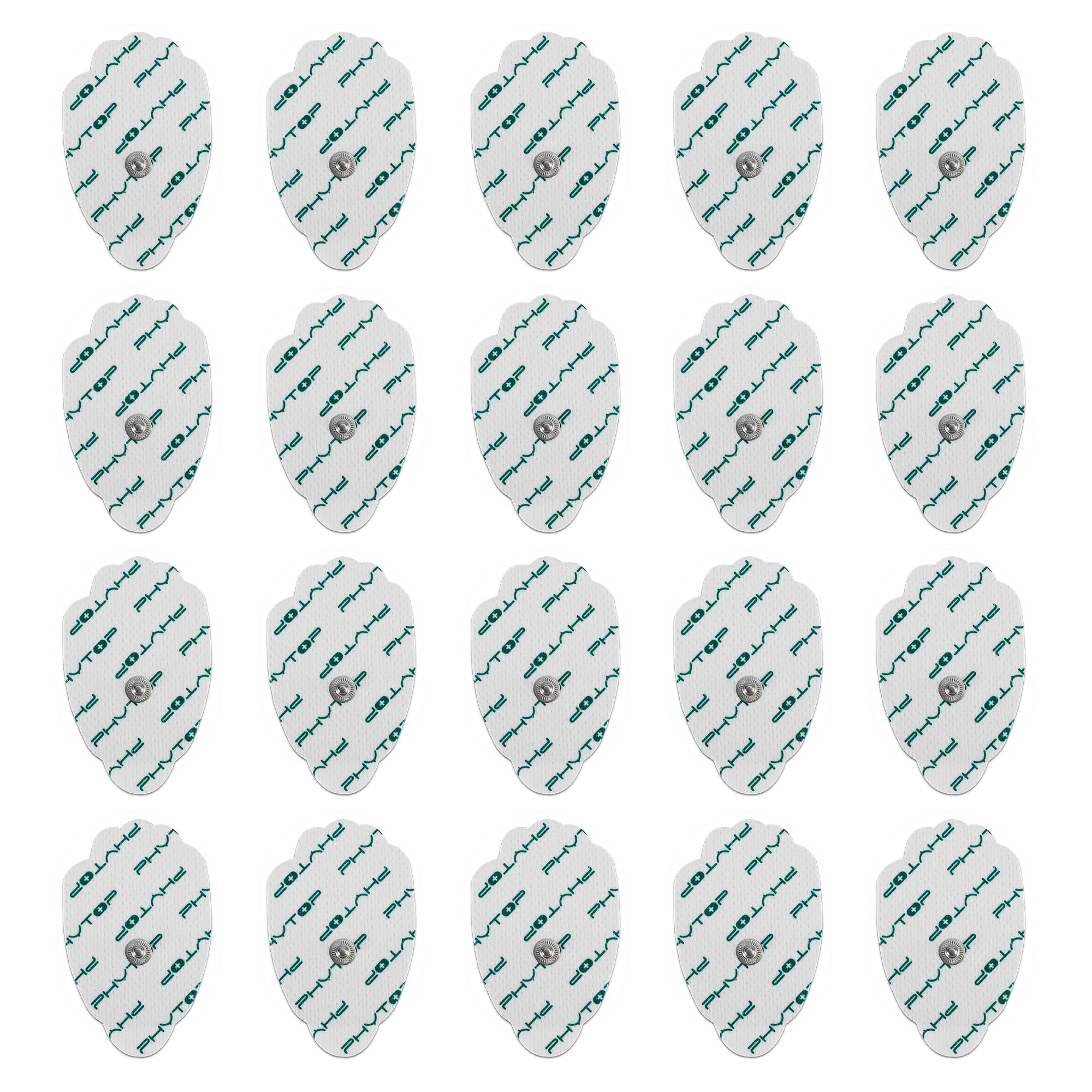 خرید از آمازون - بسته 20 عددی PHYTOP با دکمه فشاری دهنه پد دستی با سوپرژل، پد الکترود TENS EMS مناسب برای دستگاه‌های 3.5 میلی‌متری
