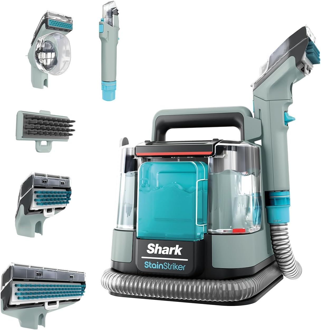 فرش شوی و مبل شوی شارک آمریکا جارو برقی مرطوب و خشک Shark StainStriker PX250EUT با 5 ضمیمه شامل ضمائم تمیزکننده حیوان خانگی، شکاف و شلنگ، 2 فرمول تمیزکننده