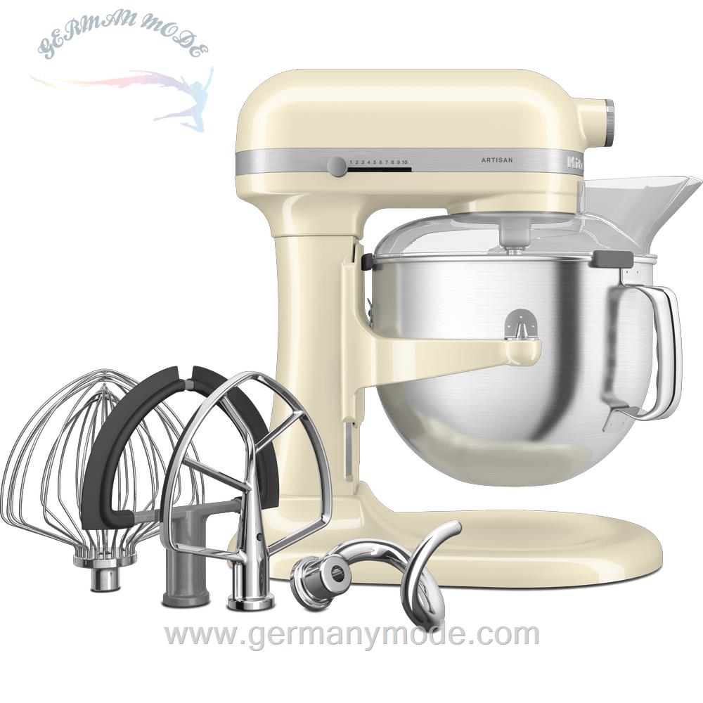 غذا ساز همه کاره کیچن اید آمریکا KitchenAid KÜCHENMASCHINE MIT SCHÜSSELHEBER 6,6L – ARTISAN 5KSM70SHX-Crème