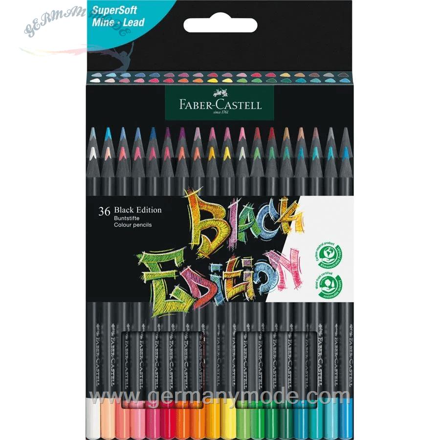 مداد رنگی 36 رنگ فابرکاستل آلمان FABER CASTELL Black Edition Buntstifte 36er Kartonetui