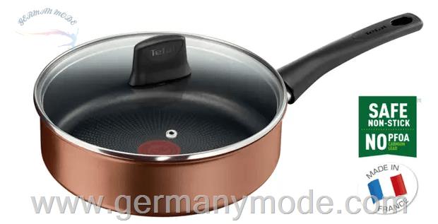 ماهیتابه 24 سانت با درب تفال فرانسه Tefal Resource Thermo-Spot (24 cm) kupferfarben