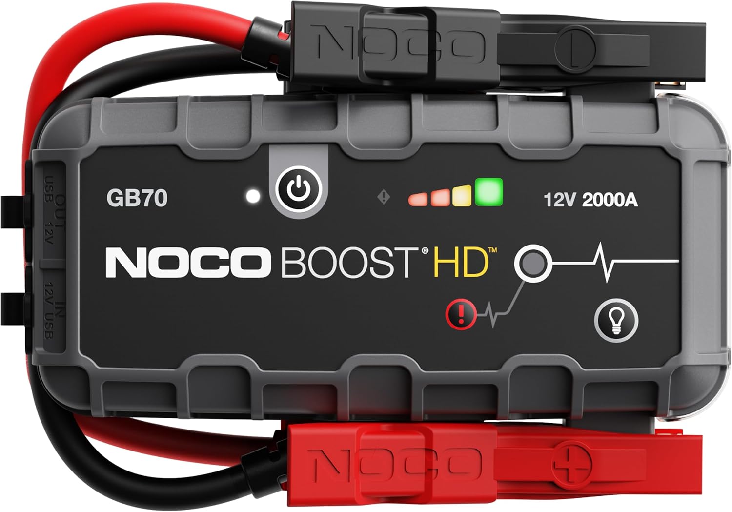 پاور بانک استارتر جامپ 2000 آمپر NOCO Boost GB70 UltraSafe – کابل‌های استارتر و جامپ استارتر لیتیومی 12 ولت – تقویت‌کننده قابل حمل برای موتورهای بنزینی تا 8.0 لیتر و موتورهای دیزلی تا 6.0 لیتر