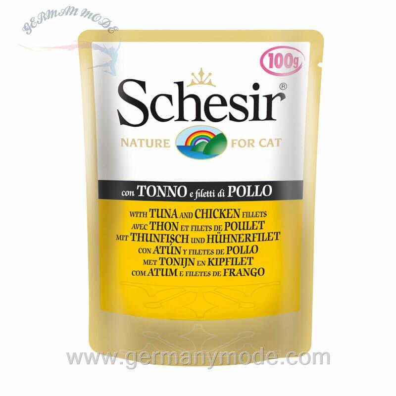 غذا مرطوب گربه شسیر آلمان Schesir Gelee 20x100g Thunfisch mit Hühnerfilet