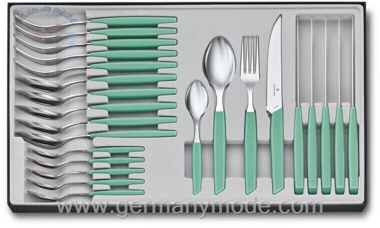سرویس قاشق چنگال 24 پارچه ویکتورینوکس سوئیس Victorinox Swiss Modern 24-teilig grün