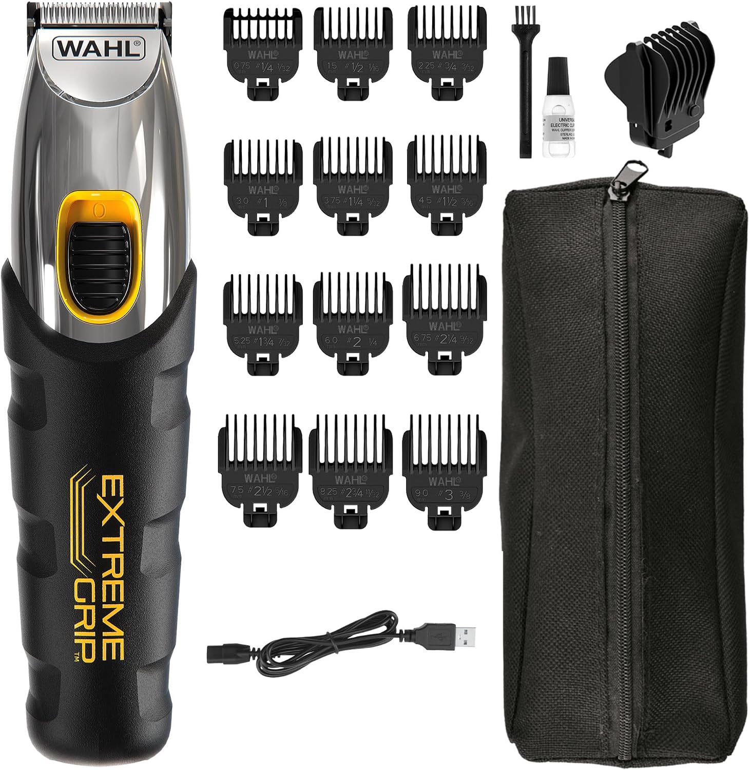 ماشین اصلاح ریش تراش وال آمریکا Wahl Extreme Grip، ریش اصلاح مردانه، اصلاح ریش مردانه، ته ریش، اصلاح شارژی، کیت نظافت مردانه، اصلاح ریش مردانه، تیغه های برش دقیق برای ریش - اصلاح ریش