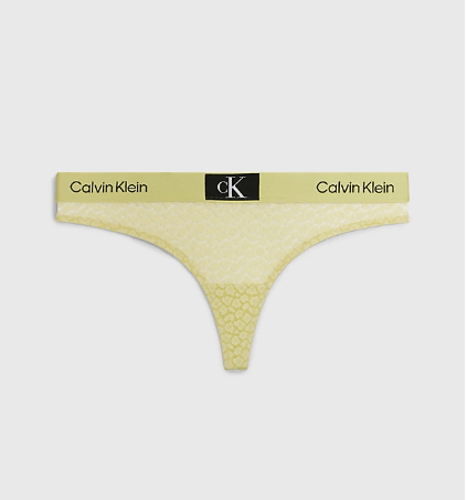 شورت استرینگ زنانه کلوین کلین آمریکا Calvin Klein String Mit Spitze CK96 Celery Sprig 000QF7175E9LD