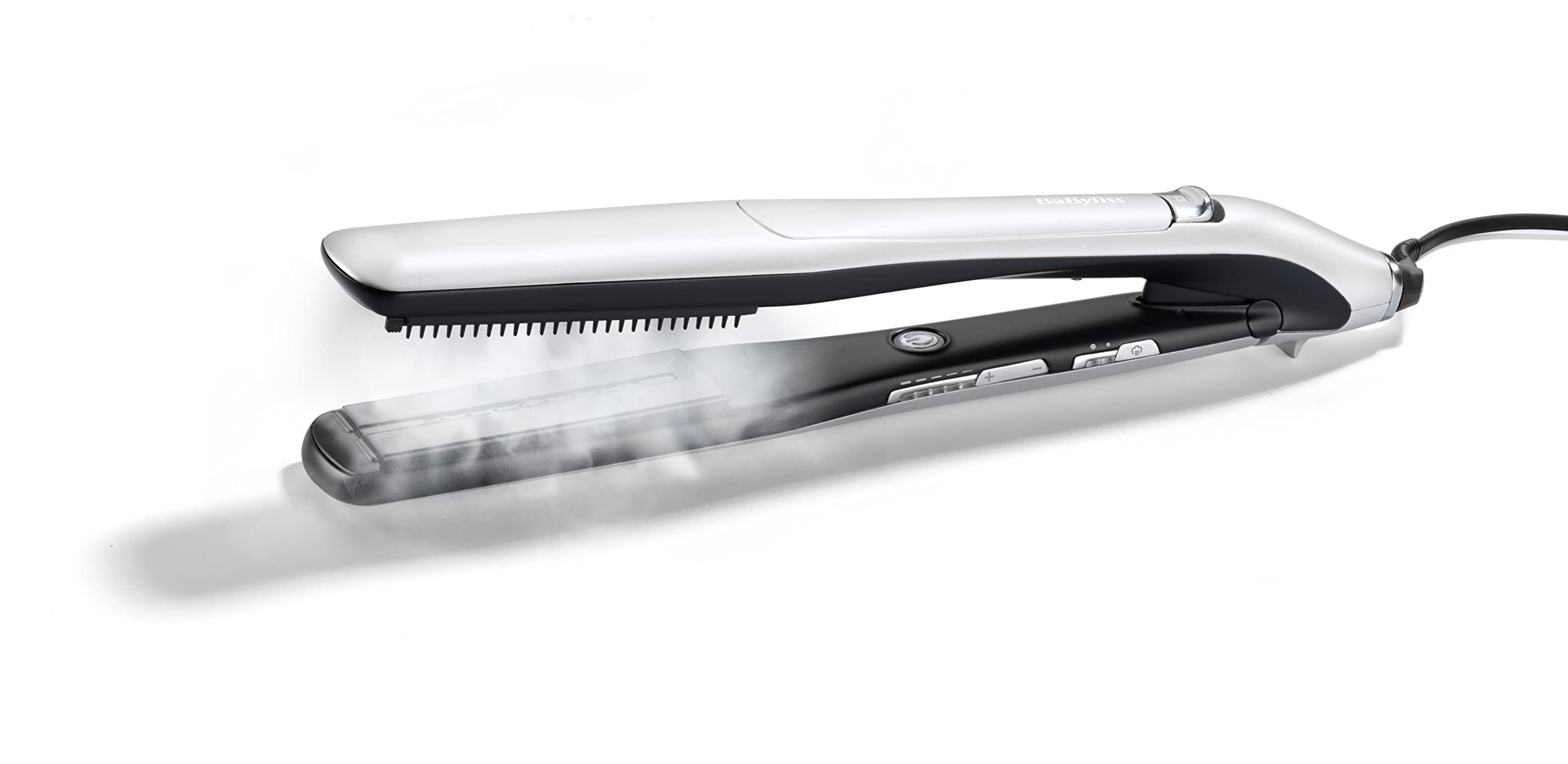 اتو مو بابیلیس فرانسه - صاف کننده بخار BaByliss Steam Luster Styler با فناوری بخار فراگیر ST595E، بسته 1 عددی