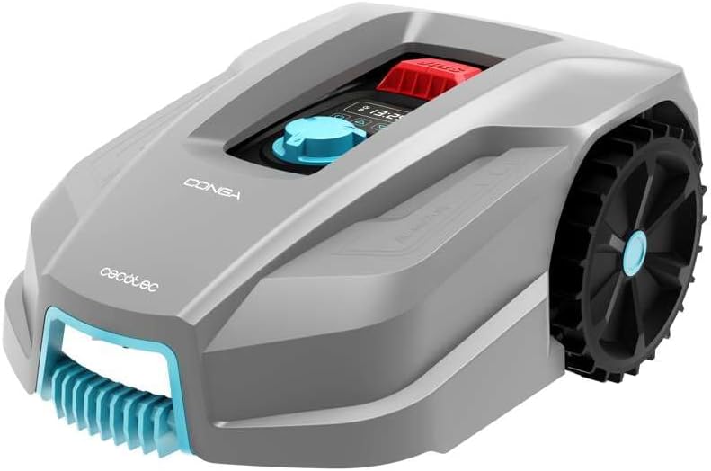 چمن‌ زن رباتیک سکوتک اسپانیا Cecotec با اپلیکیشن Conga Grasshopper 800 Connected مساحت ۸۰۰ متر مربع، حداکثر شیب ۳۵٪، تنظیم تیغه‌های برش، سنسور باران