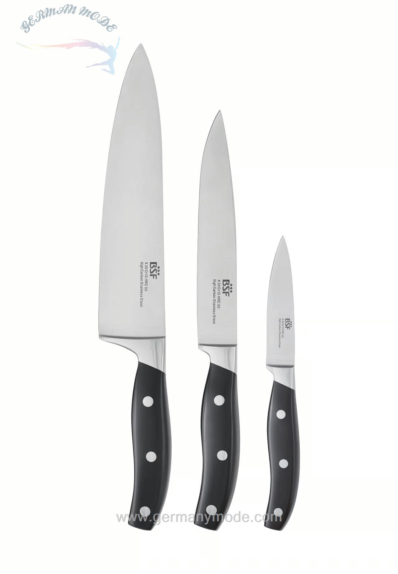 ست چاقو آشپزخانه 3 پارچه بی اس اف دیتونا زولینگ آلمان BSF Daytona Messer Set 3 tlg