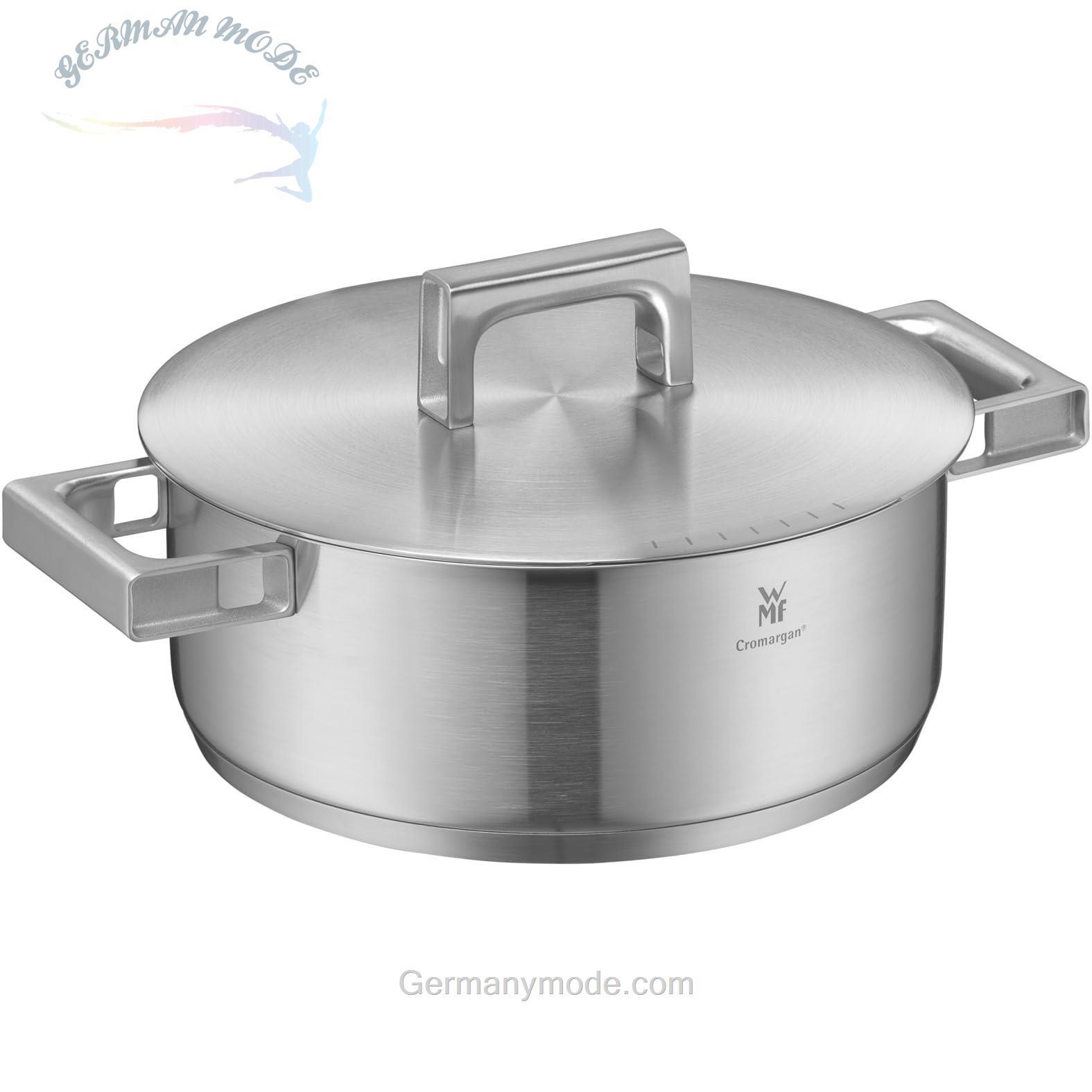 قابلمه تکی استیل 24 سانت وی ام اف آلمان با درب WMF Ultimate Cool Kochtopf klein 24 cm درب استیل ۴.۱ لیتری