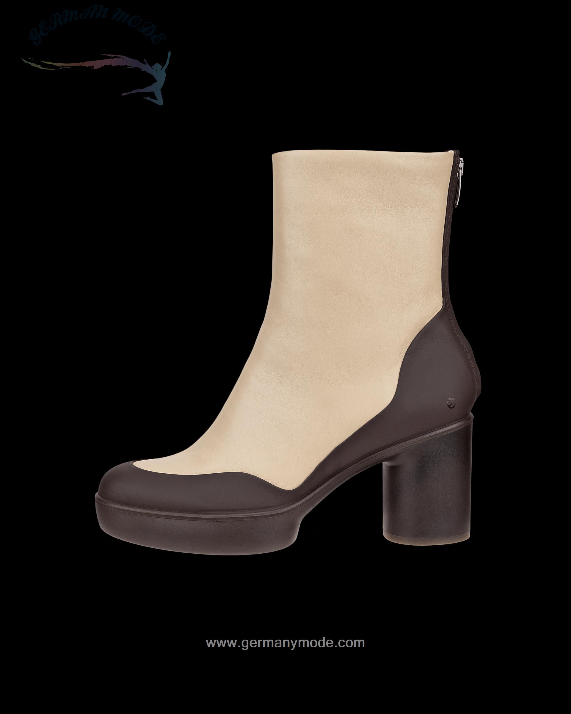 نیم بوت زنانه اکو دانمارک ECCO SHAPE SCULPTED MOTION 55 Damen Ankle Boot aus Leder Beige