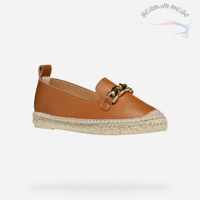کفش زنانه جی اوکس ایتالیا GEOX ESPADRILLES Lampedusa Dame Cognac