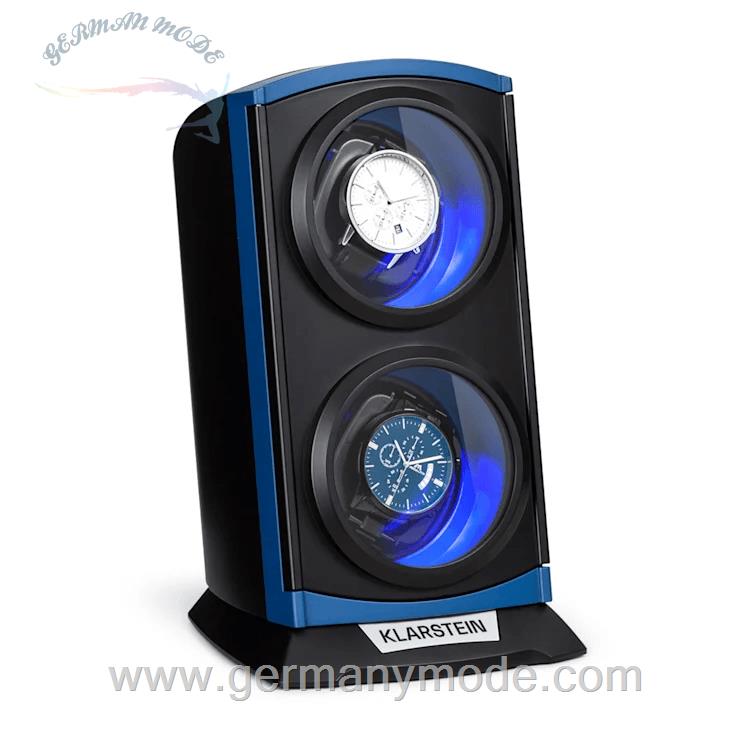 جعبه ساعت مچی نگهدارنده شارژ اتوماتیک کلارشتاین آلمان Klarstein St. Gallen Premium Uhrenbeweger Dunkelblau