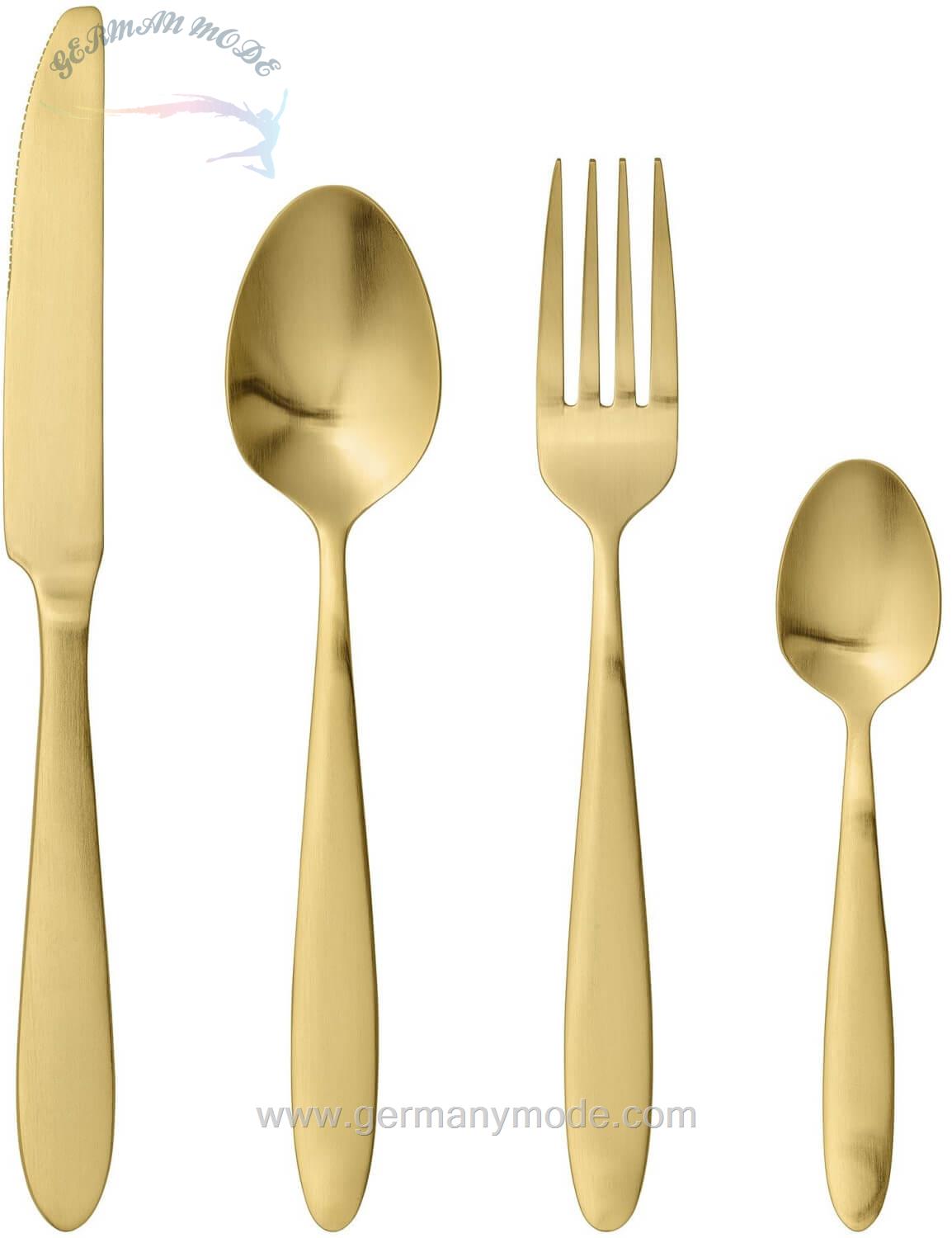 سرویس قاشق چنگال طلایی 4 پارچه بلومینگ ویل Bloomingville Goldbesteck 4-teilig