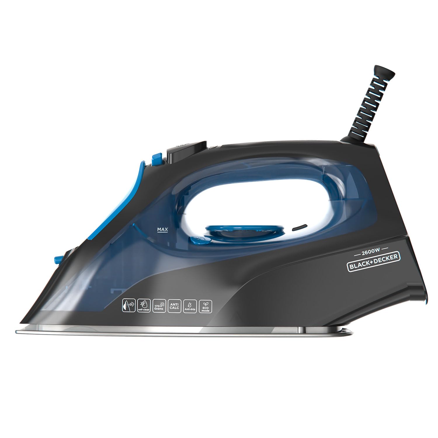 اتو بخار بلک اند دکر آمریکا Black+Decker - اتو بخار BXIR2605E | 2600 وات | افزایش بخار 170 گرم در دقیقه | بخار مداوم 40 گرم در دقیقه | زیره استیل ضد زنگ | سیستم ضد آهک و خود تمیز شونده | حذف ویروس ها و باکتری ها