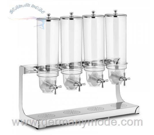 ظرف ذخیره و نگهدارنده موسلی غلات 4 تایی رویال کترینگ آلمان Royal Catering Müslispender - 4 x 3,5 l - 4 Behälter RCCS-3.5LSS4