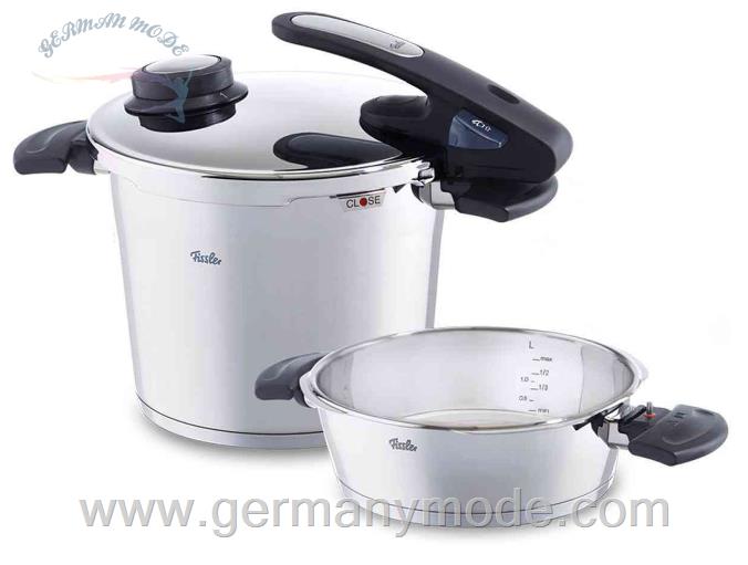 زودپز 6 لیتری فیسلر آلمان Fissler Wischen vitavit edition design Schnellkochtopf-Set 22 cm mit Einsatzgarnitur