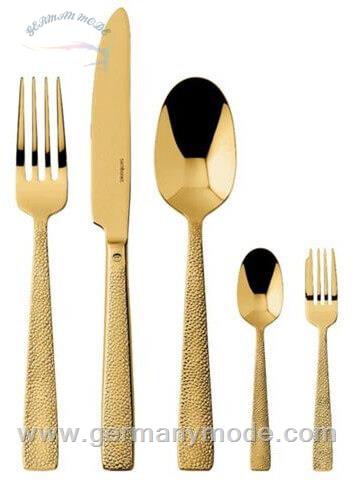 سرویس قاشق چنگال 30 پارچه سامبونت ایتالیا Sambonet Siena Besteckset 30-tlg gold