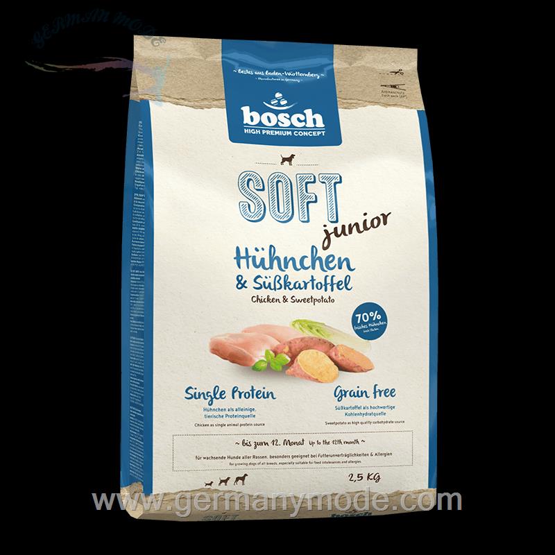 غذا خشک سگ جوجه نرم و سیب زمینی شیرین بوش آلمان Bosch Soft Junior Hühnchen - Süßkartoffel 2-5kg