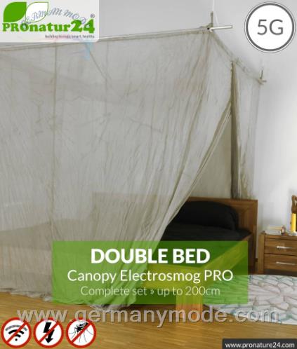 ست پشه بند کفپوش ضد امواج الکترومغناطیسی و RF تخت کینگ سایز پرونیچر المان Shielding canopy Electrosmog PRO in a set (GRAND KING SIZE)