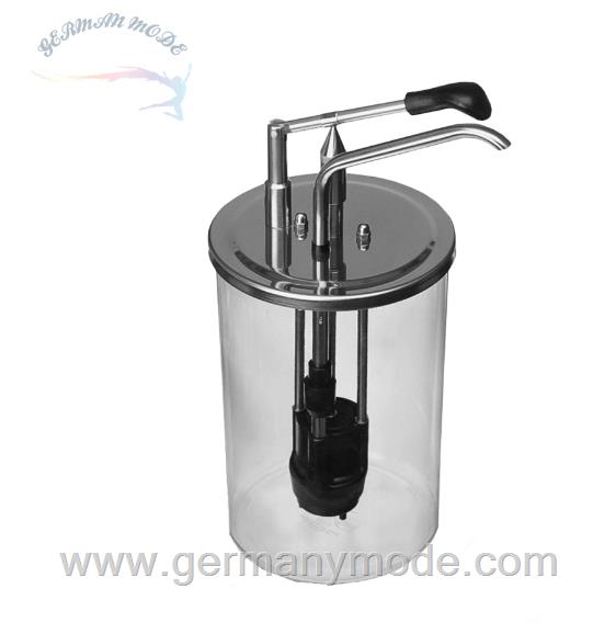 پمپ سس فست فود ظرف دار گرد شیشه اک آلمان GASTROBACK HEBELDOSIERSPENDER M. 5,5 L ACRYLBEH. Artikel-Nr.: CKDU-5.5ی گاستروب-G