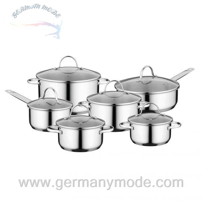 سرویس قابلمه ماهیتابه 12 پارچه برگهف بلژیک Berghoff Kochgeschirr-Set 12-tlg. Comfort - Essentials