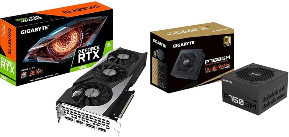 کارت گرافیک گیگابایت NVIDIA GeForce RTX 3060 Gaming OC V2 - 12 گیگابایت GDDR6 750W P750GM، GP-P750GM، مشکی، بسته تک سایز با گیگابایت 750 وات