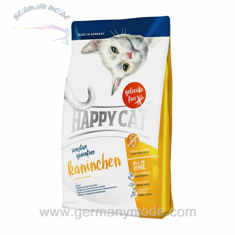 غذا خشک گربه با طعم خرگوش هپی کت آلمان Happy Cat Sensitive Grainfree Kaninchen 4kg