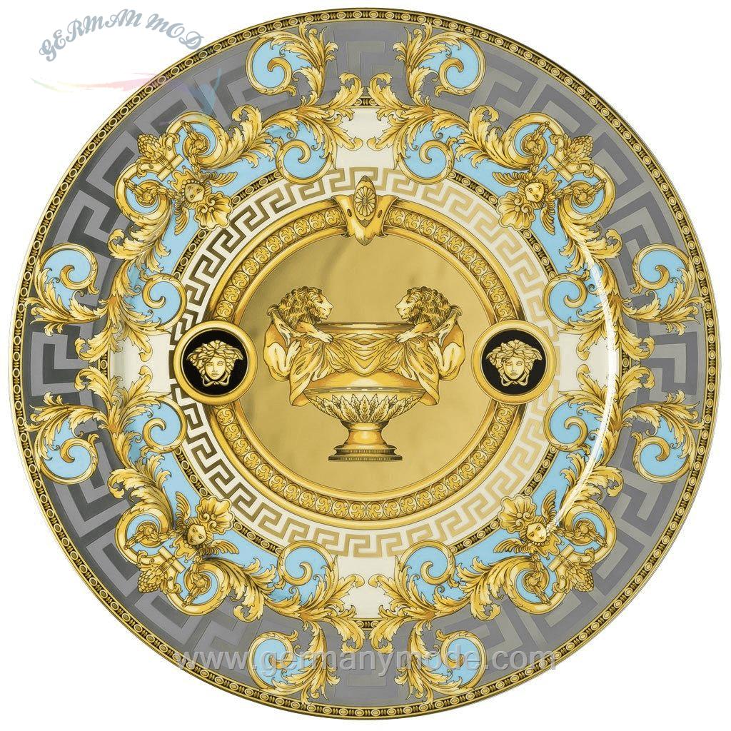 بشقاب دکوری روزنتال ورساچه ایتالیا Rosenthal meets Versace Platzteller Versace Prestige Gala Bleu Platzteller 33 cm