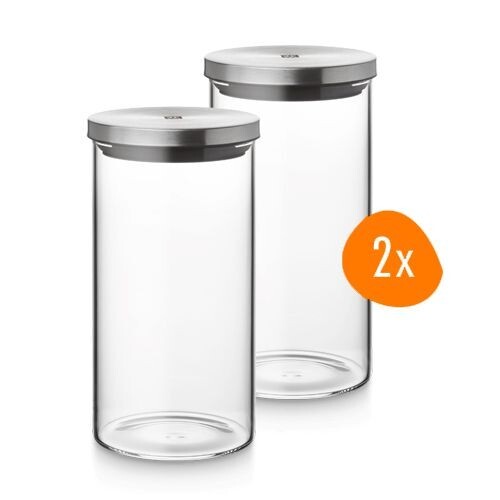 خرید از ایبی - ظروف ذخیره سازی Zwilling ظروف ذخیره سازی SET ظروف شیشه ای 1 لیتری شیشه های نگهداری [2 عدد]