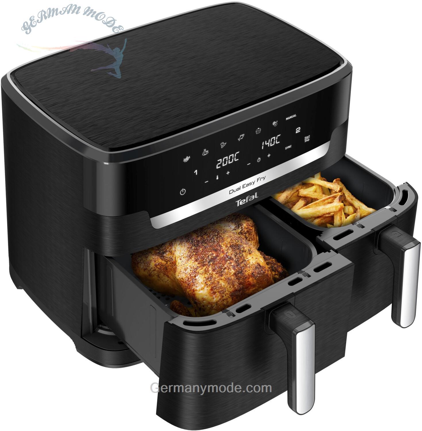 سرخ کن هوای گرم بدون روغن دو قلو تفال فرانسه Tefal XXL EY9428E0