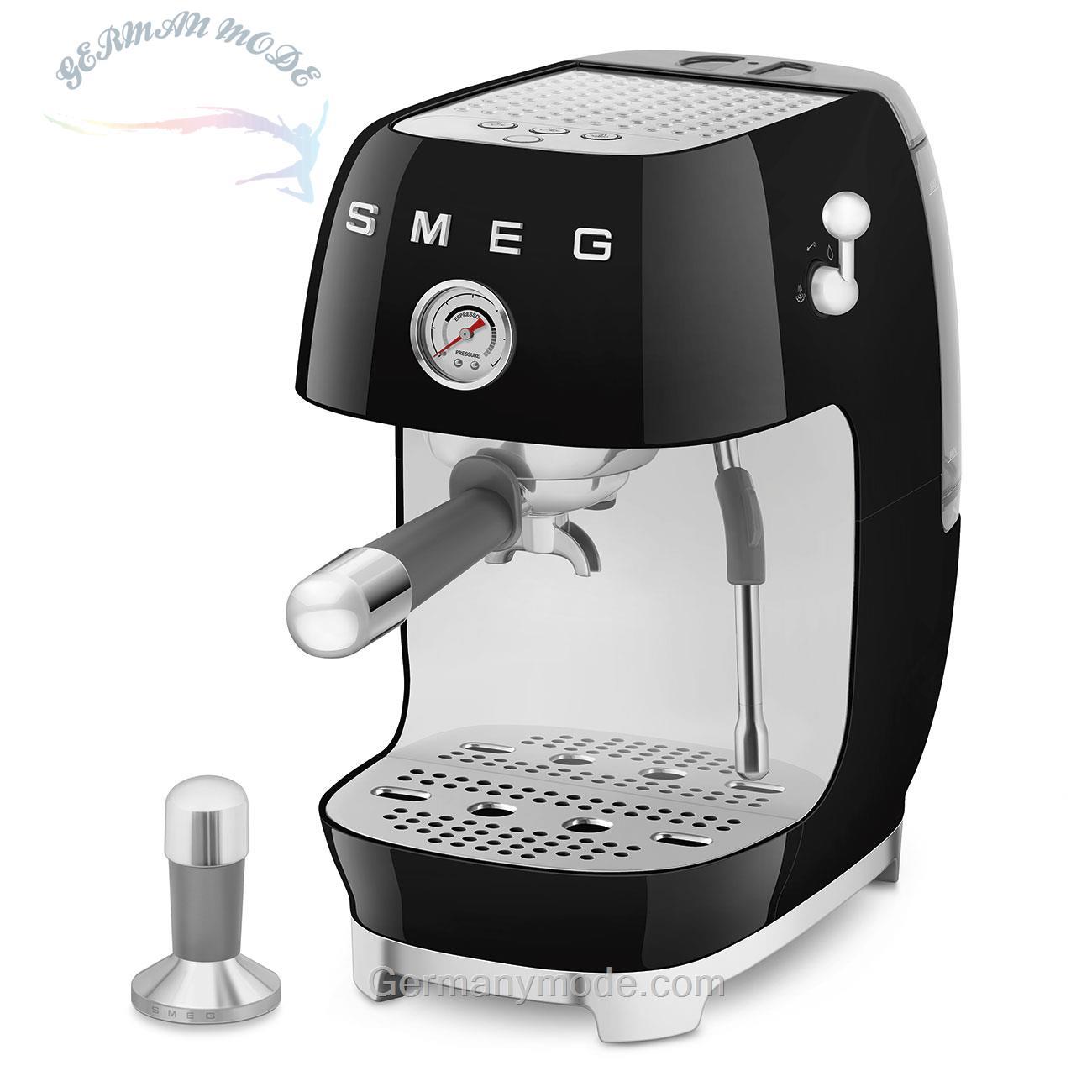 اسپرسو ساز پرتافیلتر اسمگ ایتالیا Smeg Kompakte Siebträgermaschine 50's Style ECF03BLEU رنگ مشکی