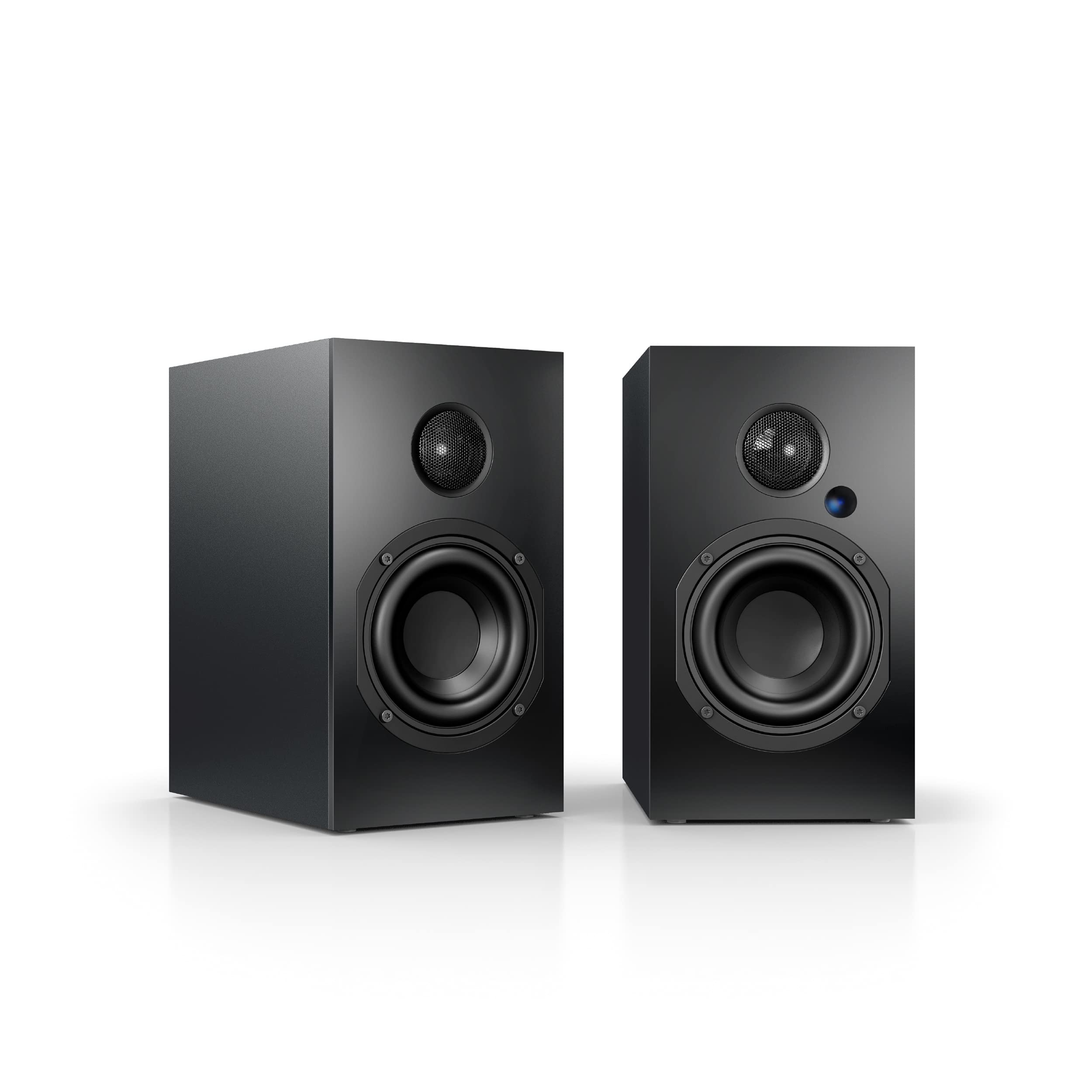 خرید از آمازون - Nubert nuBoxx A-125 pro | Schwarzes Aktivlautsprecherpaar | 2 Stück Kompaktlautsprecher mit USB-C | PC-Lautsprecher mit Bluetooth aptX HD | Für den Schreibtisch | Aktivboxen mit 2 Wege Technik