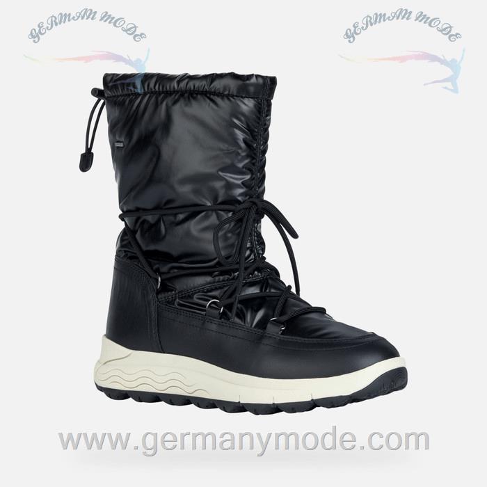 نیم بوت ضد آب زنانه جی اوکس ایتالیا GEOX WASSERDICHT WANDERSCHUHE Spherica 4x4 Abx Dame Schwarz