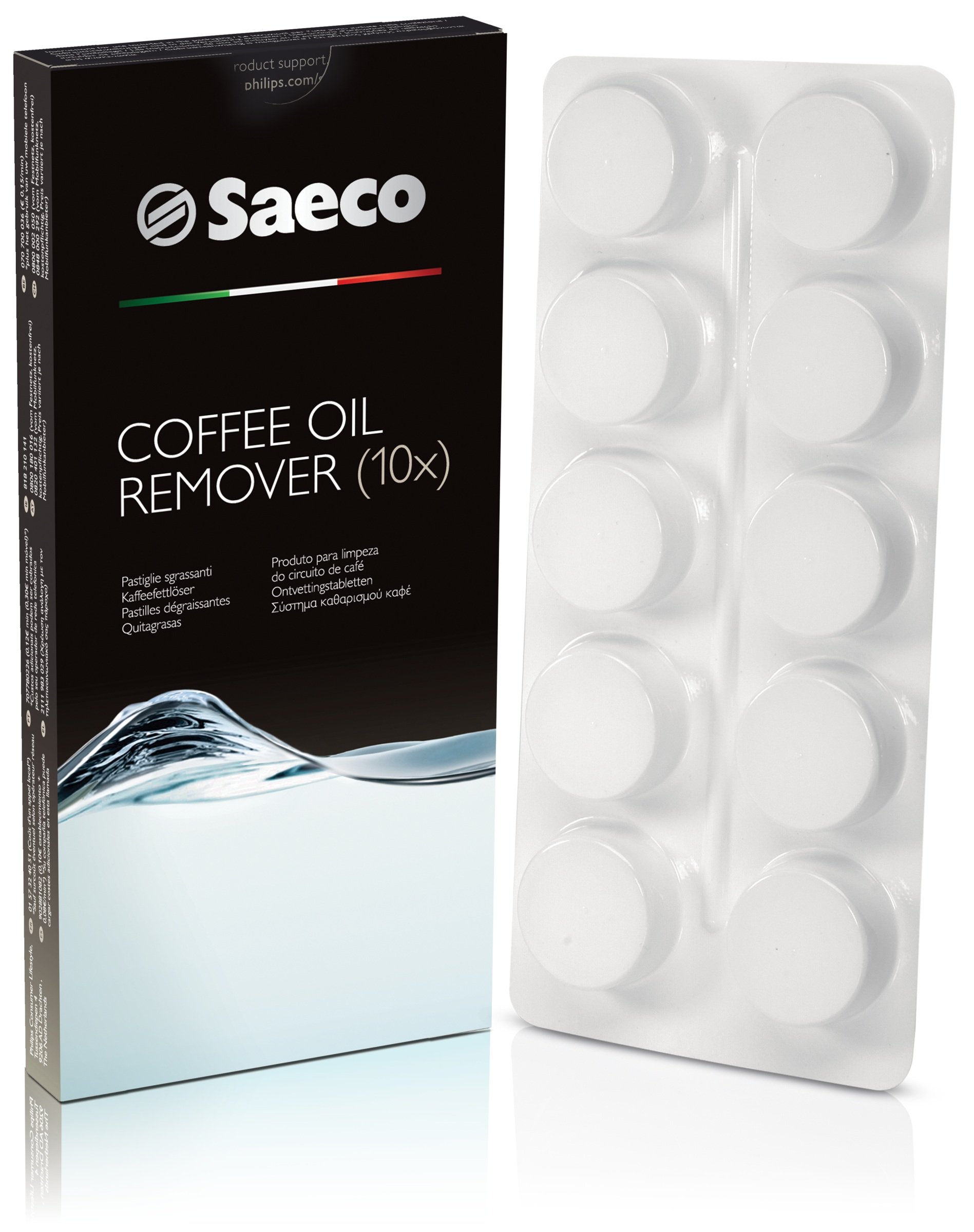 خرید از آمازون - قرص پاک کننده چربی قهوه Saeco CA6704/99 (برای دستگاه های قهوه ساز تمام اتوماتیک) بسته 1 عددی (10 x 1.6 گرم) به صورت جداگانه
