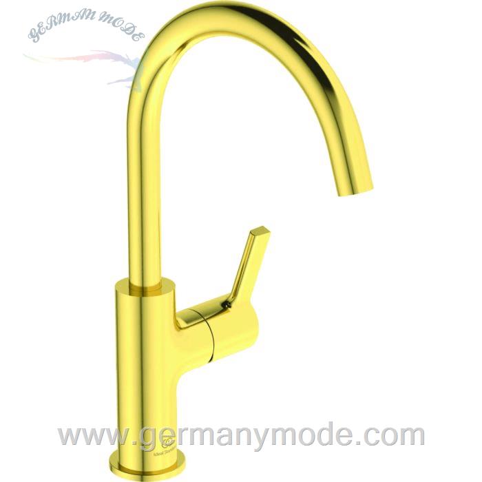 شیر مخلوط روشویی پایه بلند ایدیل استاندارد Ideal Standard Joy mit hohem Auslauf BC778 brushed gold BC778A2