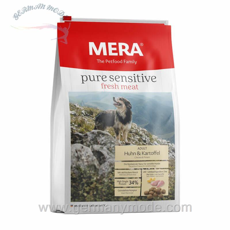 غذا خشک سگ میرا آلمان Mera Pure Sensitive fresh meat Adult Huhn - Kartoffel 4kg