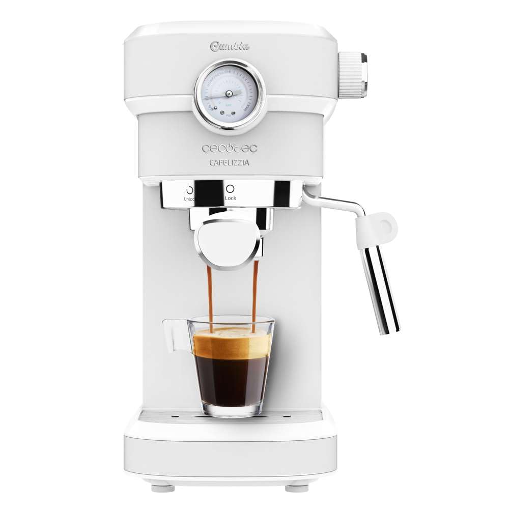اسپرسو ساز سکوتک اسپانیا Cecotec مخصوص اسپرسو و کاپوچینو، Cafelizzia 790 White Pro، قدرت ۱۳۵۰ وات، سیستم ترموبلاک، فشار ۲۰ بار، حالت خودکار ۱ و ۲ قهوه، نازل بخار چرخان، لوله آب برای دم کردن